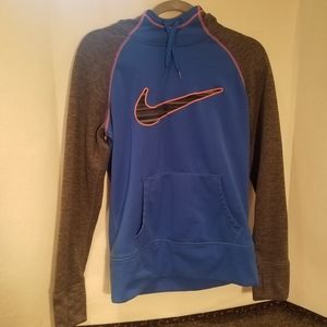 NIKE women's Med blue/gray Therma fit hoodie
